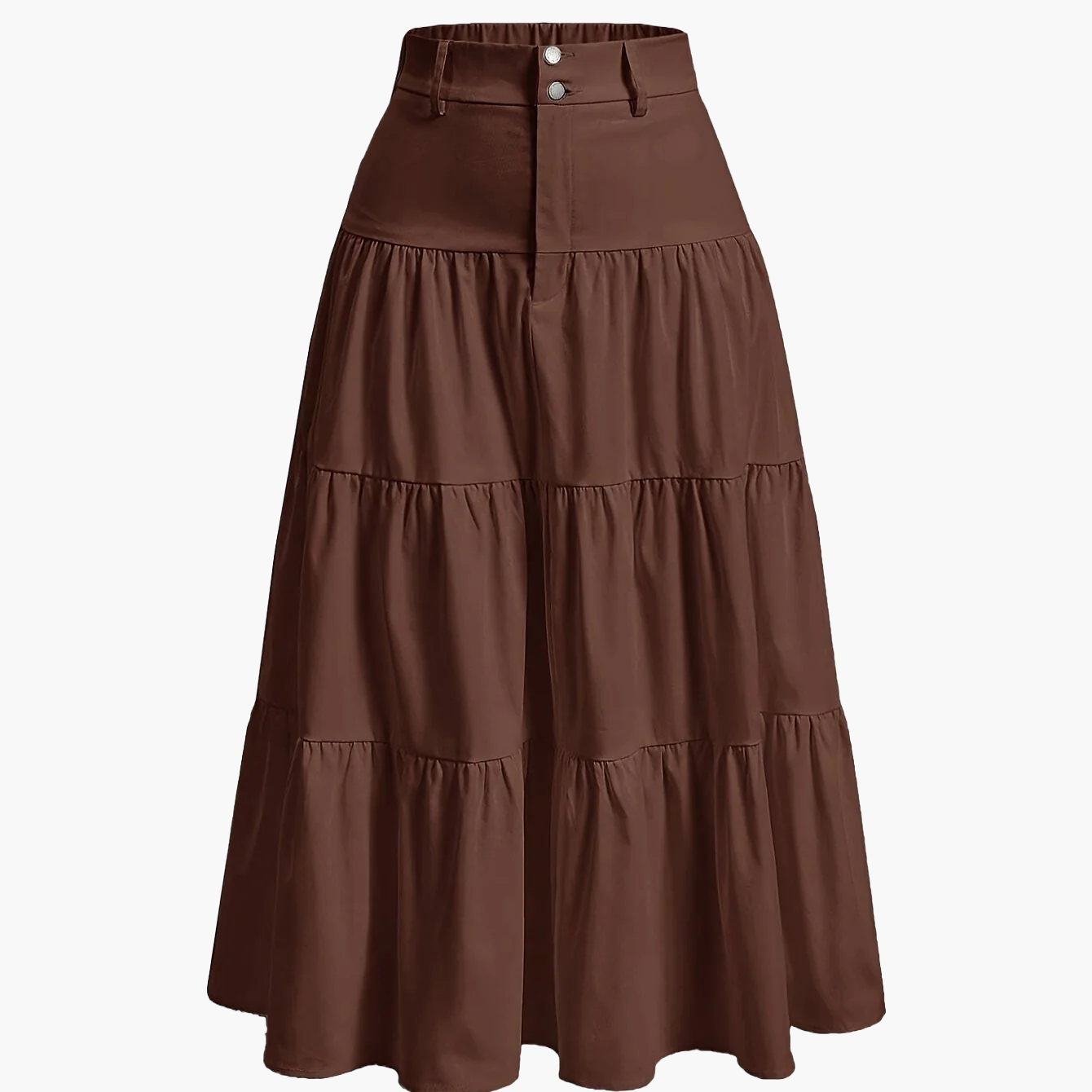 Damen Maxirock mit hoher Taille und Stufen-Design – Eleganter Freizeitrock für Frühling und Sommer