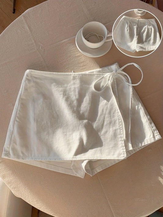 Jupe-short portefeuille pour femme pour la plage et les vacances, look mini-jupe short à la mode