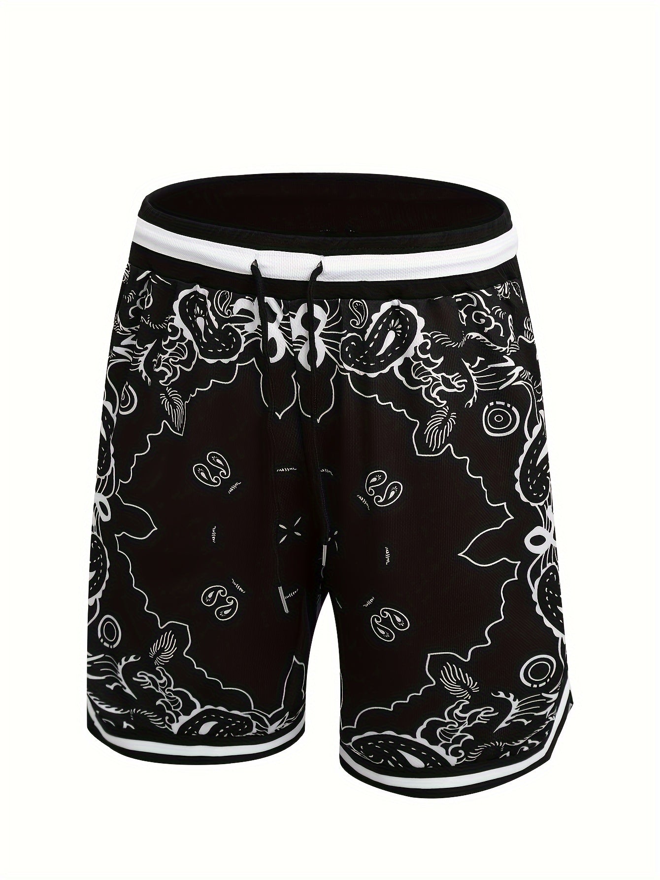 Herren Streetwear Basketball-Shorts mit Paisley-Print und sportlichem Design