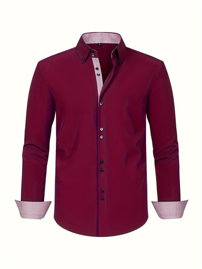 Męska koszula biznesowa casual z długim rękawem nowoczesny elegancki design