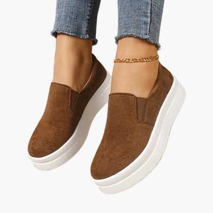 Sneaker Slip-On Donna con Plateau – Elegante Stile Penny-Loafer per Primavera e Quotidiano