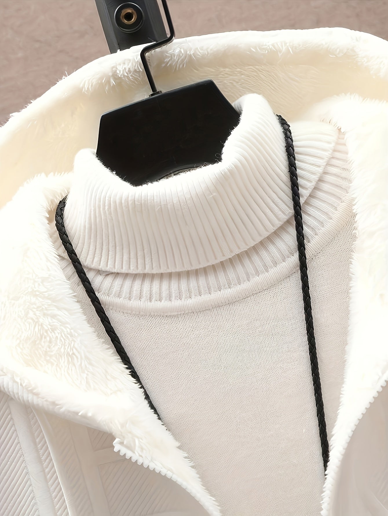 Unisex vinterhoodie-jakke med lynlås, foret, struktureret look, til mænd og kvinder