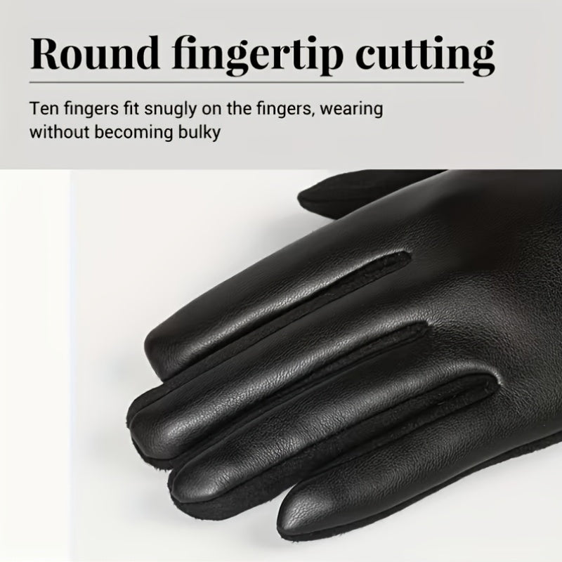 Damen Handschuhe schwarz mit Zierknöpfen