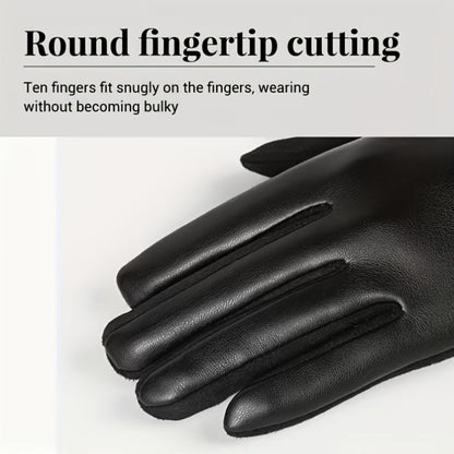 Damen Handschuhe schwarz mit Zierknöpfen