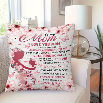 Dekoratives Zierkissen für Damen – Muttertag Geschenk, Wohnzimmer & Schlafzimmer, Florales Design mit Spruch
