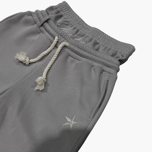 Unisex baggy joggingbukser med snøre og stjernebroderi – Komfortable fritidsbukser til sport og streetwear
