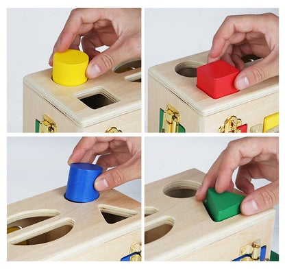 Kinder Montessori Formensortierbox aus Holz – Lernspielzeug für motorische Fähigkeiten