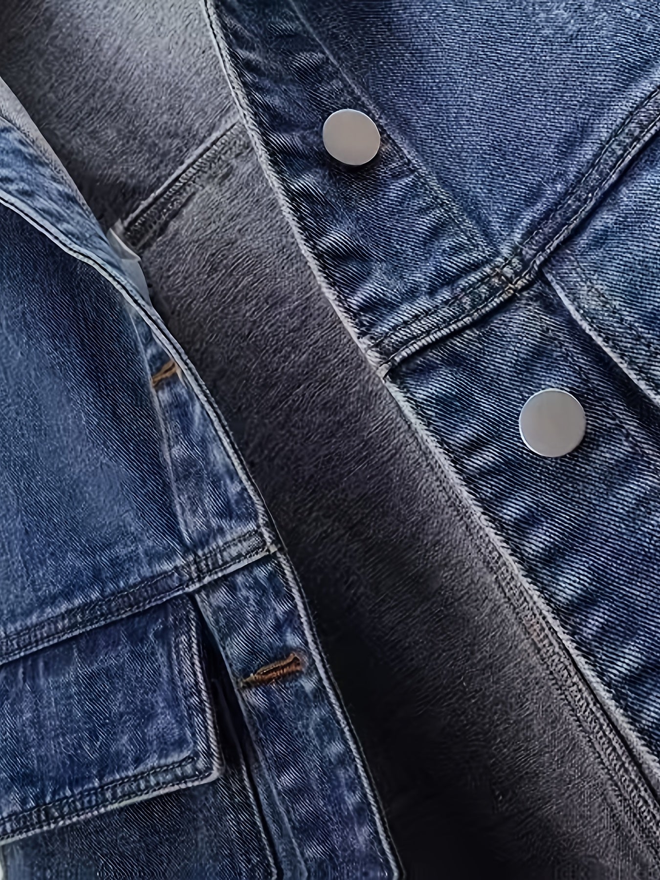 Jeansweste mit Kapuze, Ärmellos, Blau, für Damen