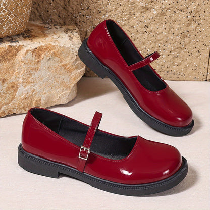 Damen Mary Jane Schuhe Preppy Stil – Modische Alltagsschuhe mit Riemen