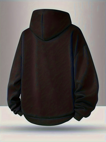 Unisex-hoodie zwart met hoge kraag en ritssluiting