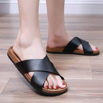 Ciabatte donna comode con cinturini incrociati – eleganti sandali casual per tutti i giorni e per le vacanze