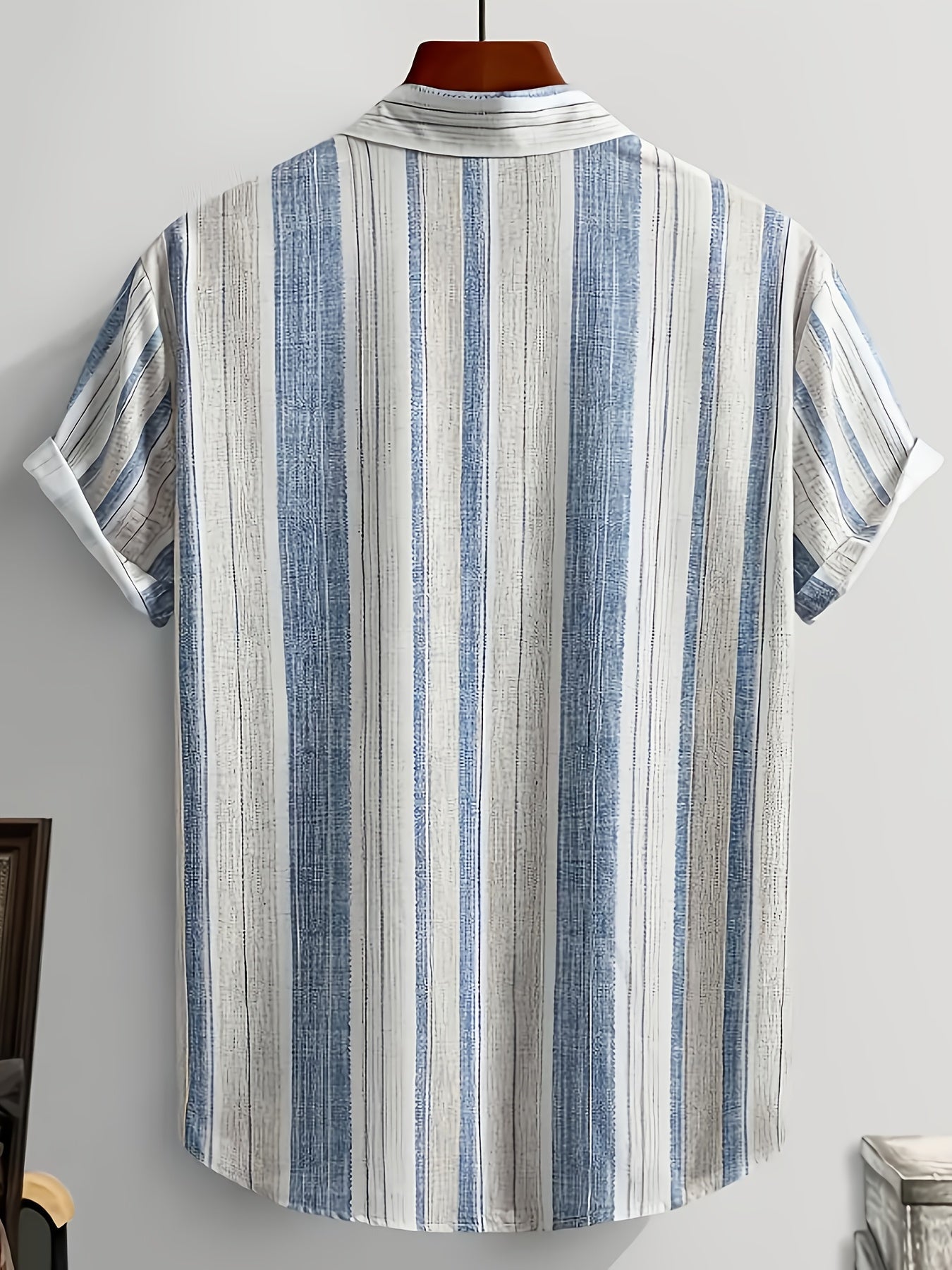 Herren Kurzarm Freizeithemd mit Streifenmuster – Sommer Style für Alltag & Urlaub