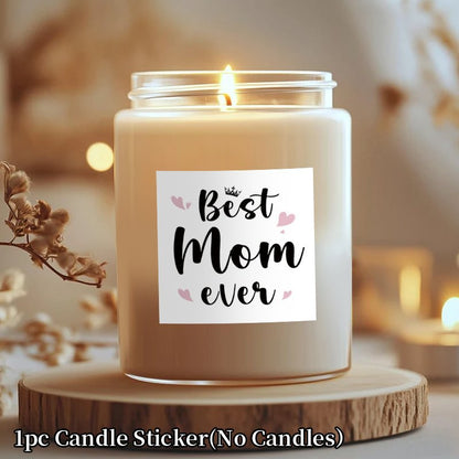 Autocollant décoratif pour bougies style cadeau – Meilleure Maman – Pour femmes, fête des mères et occasions spéciales
