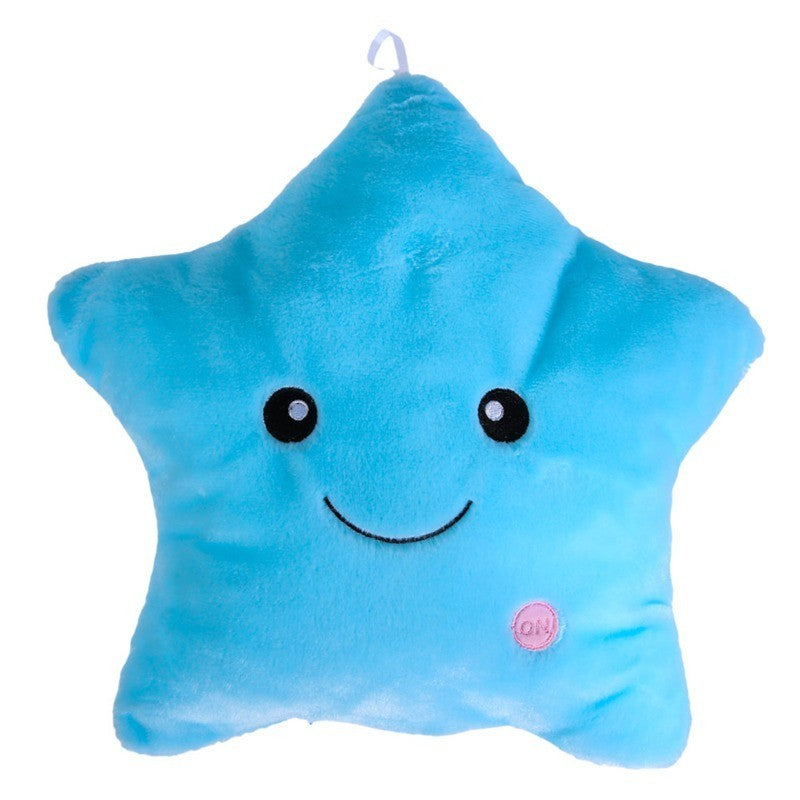 Kinder ster nachtlamp pluche kussen – lichtgevend knuffelkussen met gezicht, cadeau-idee