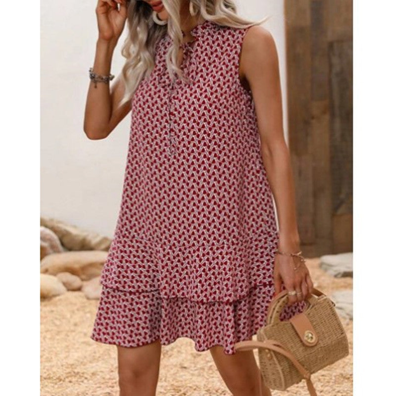 Natalie – Boho letnia sukienka bez rękawów z kwiatowym wzorem