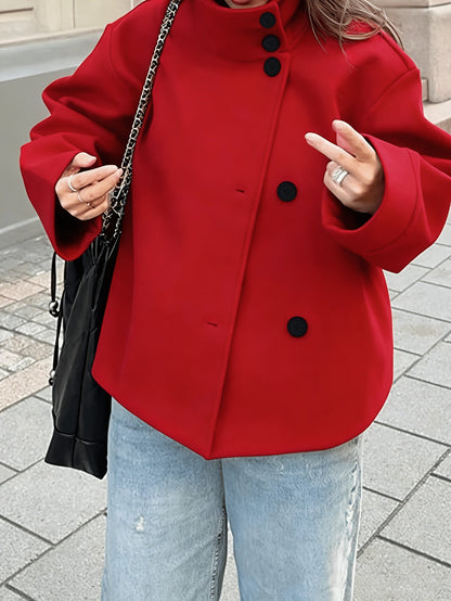 Damen Kurzjacke mit Stehkragen und Knöpfen