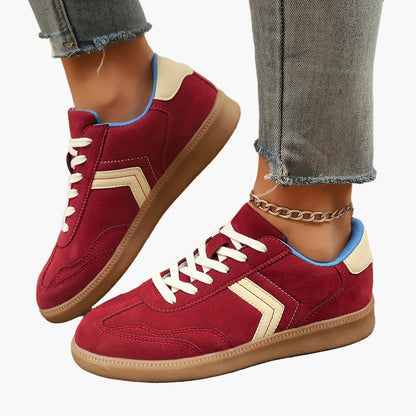 Damsneaker i retrostil med färgblockdesign för fritid och vardag