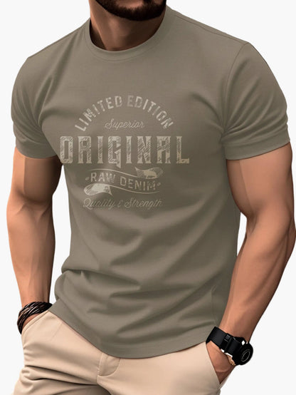 Herren T-Shirt für Freizeit – Vintage-Style mit Print 'Limited Edition Original Raw Denim'