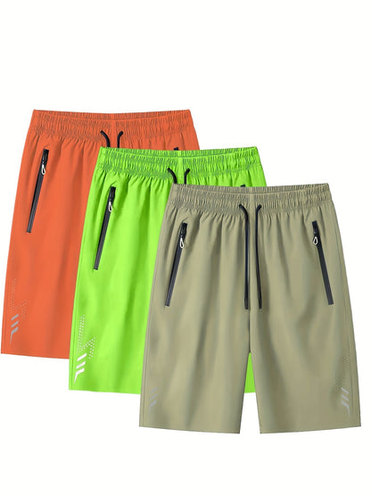 Pantalones cortos deportivos para hombre con bolsillos con cremallera – Ocio y fitness, corte regular