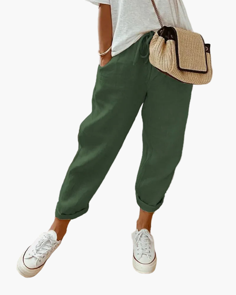 Pantaloni Casual da Donna con Coulisse – Stile Estivo Informale per Quotidiano e Vacanze