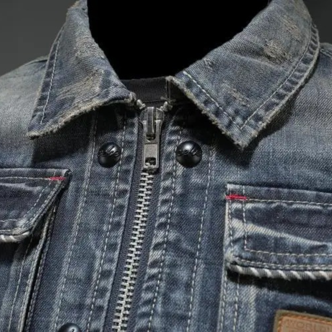 Herre Denimjakke i vintage-stil – Klassisk, afslappet & alsidig