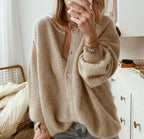 Vest voor dames met lange mouwen en knoopsluiting
