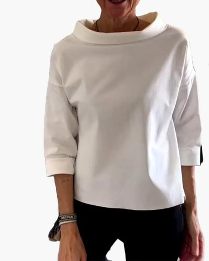Damen Oberteil Modern Elegant mit Stehkragen – Vielseitiges Top für Alltag und Büro