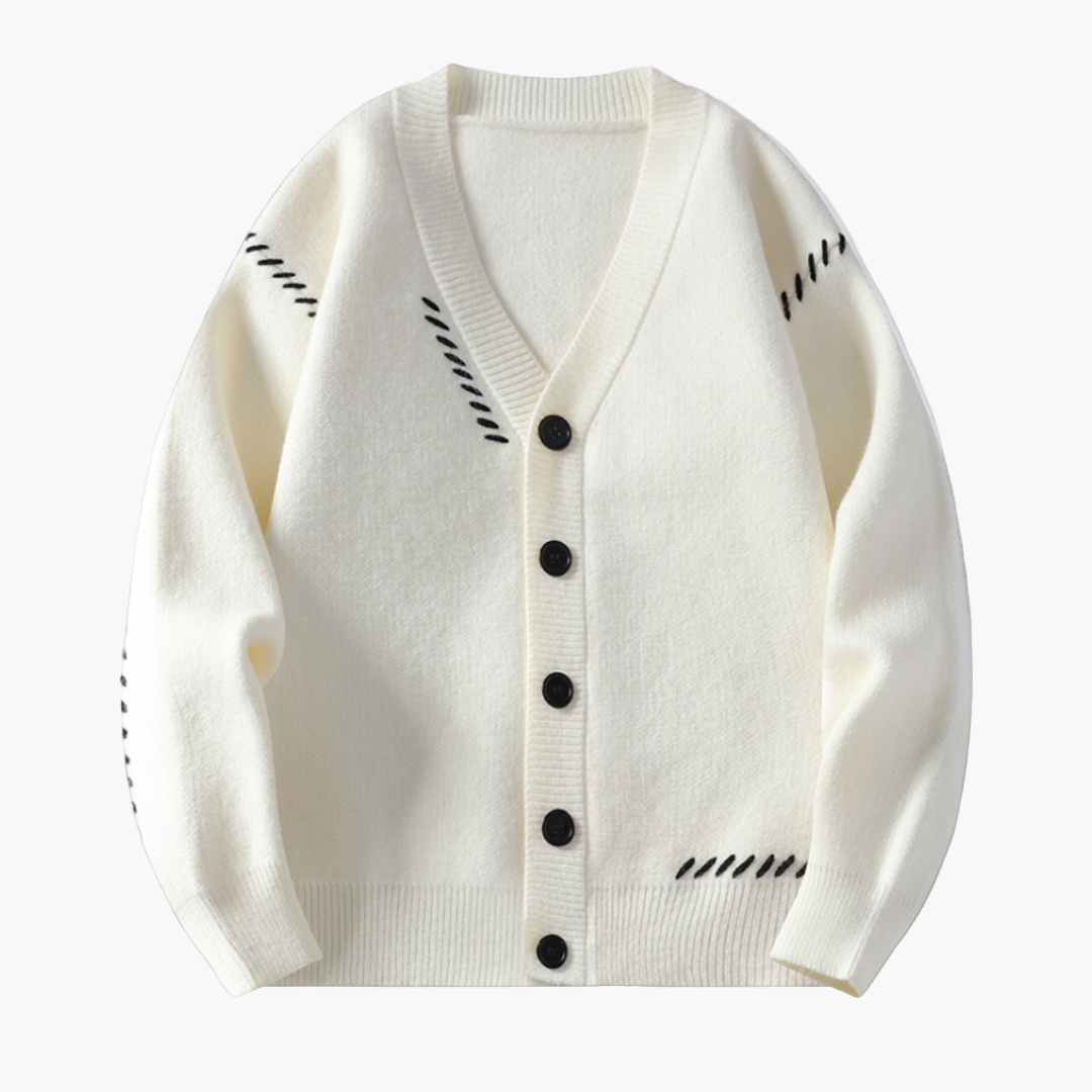 Cardigan da uomo in maglia con abbottonatura – Stile casual moderno e comfort