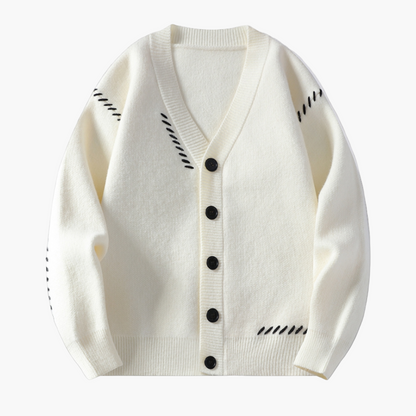 Cardigan da uomo in maglia con abbottonatura – Stile casual moderno e comfort