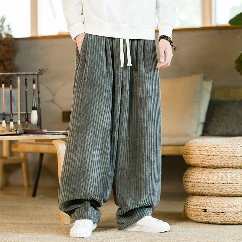 Herre Vide Fritidsbukser med Snøre – Afslappede Streetwear Baggy Bukser
