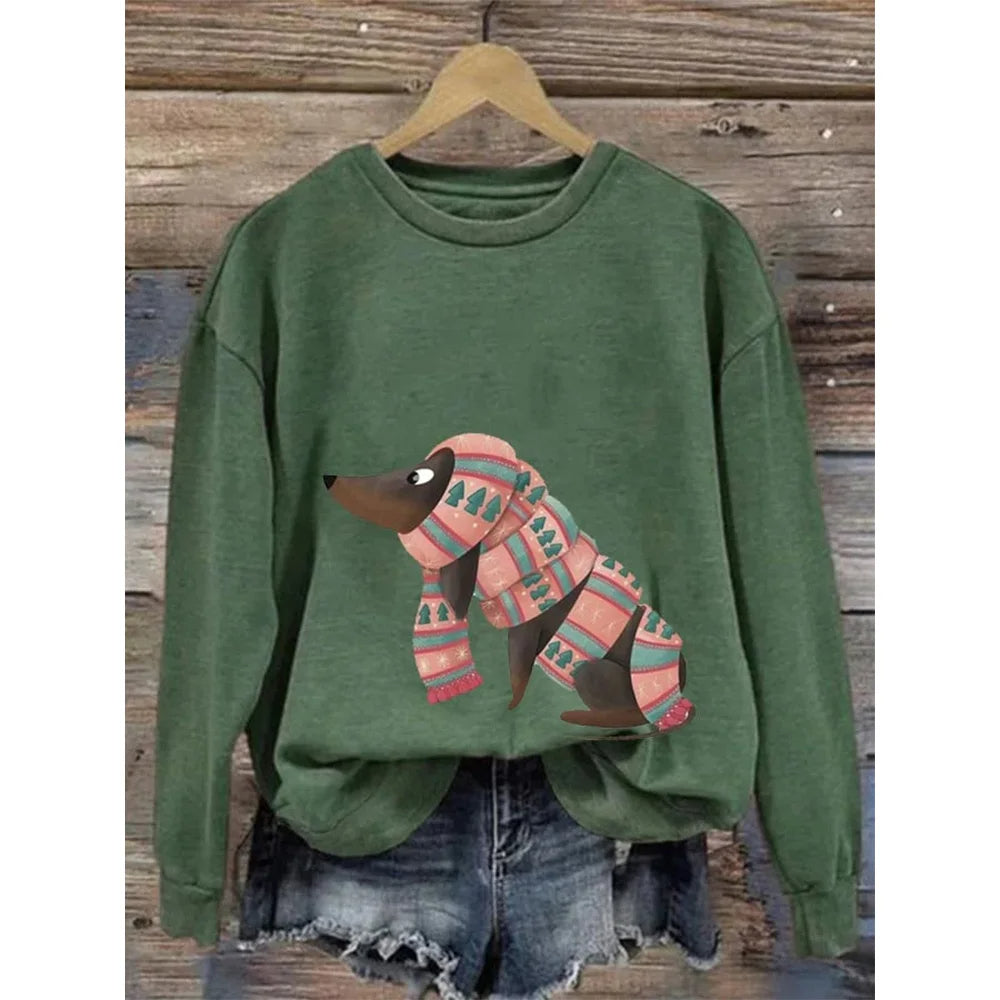 Sweater voor dames met ronde hals en lange mouwen