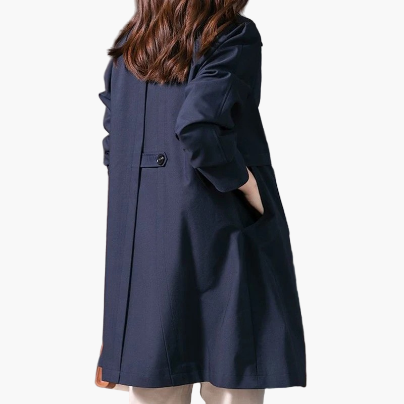 Dames korte mantel trenchcoat – Elegante zakelijke & vrijetijdsmantel met knoopsluiting