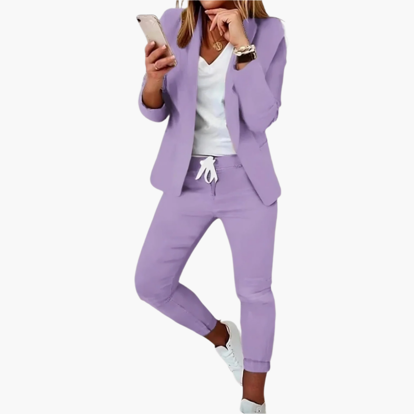 Damen Blazer & Jogger Set – Modisches Business Casual Outfit für Alltag und Büro