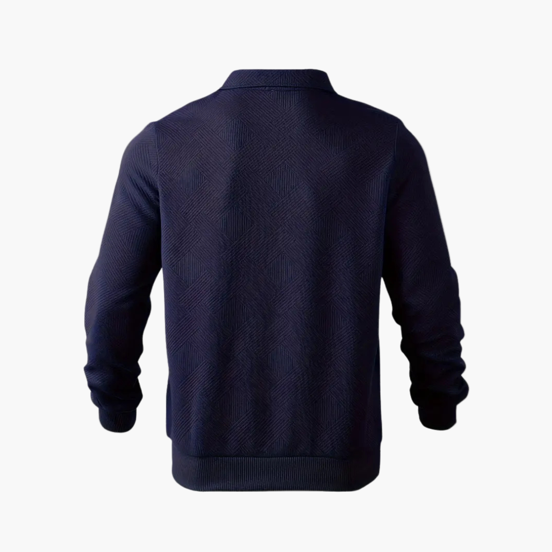 Męski sweter vintage ze wzorem geometrycznym i zamkiem błyskawicznym – idealny na co dzień i na czas wolny