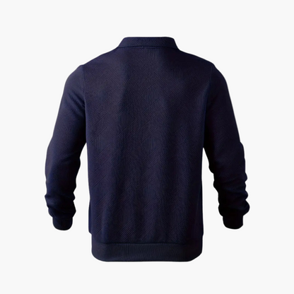 Męski sweter vintage ze wzorem geometrycznym i zamkiem błyskawicznym – idealny na co dzień i na czas wolny