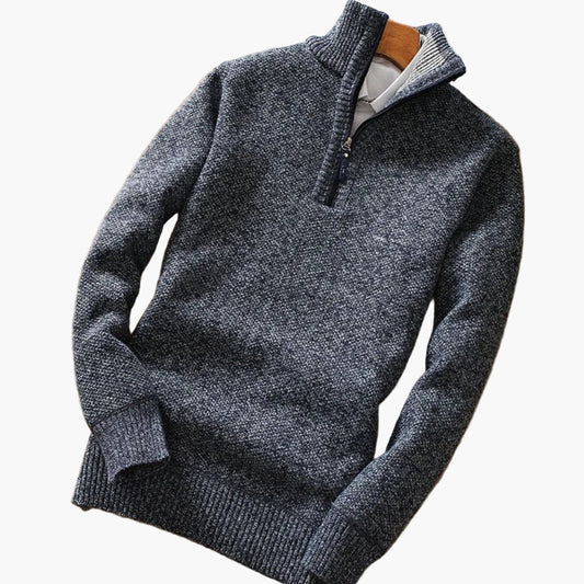 Jersey con cremallera para hombre – Diseño de punto – Look casual moderno