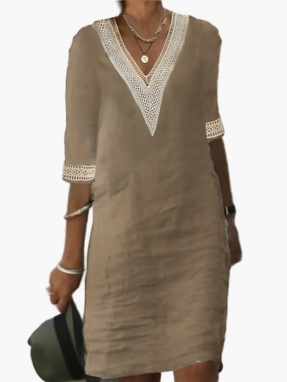 Vestito estivo da donna in stile boho con pizzo all’uncinetto – Abito da spiaggia casual per tempo libero & vacanze