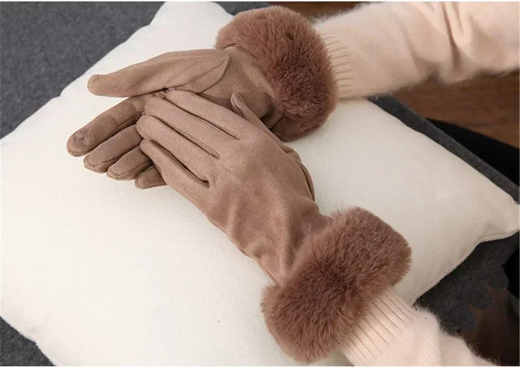 Winterhandschoenen met imitatiebont