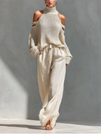 Alessia | Tweedelige set met off-shoulder top en wijde broek voor dames