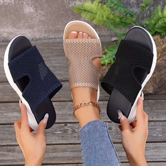 Damsportiga slip-on komfortsandaler för vardag och fritid