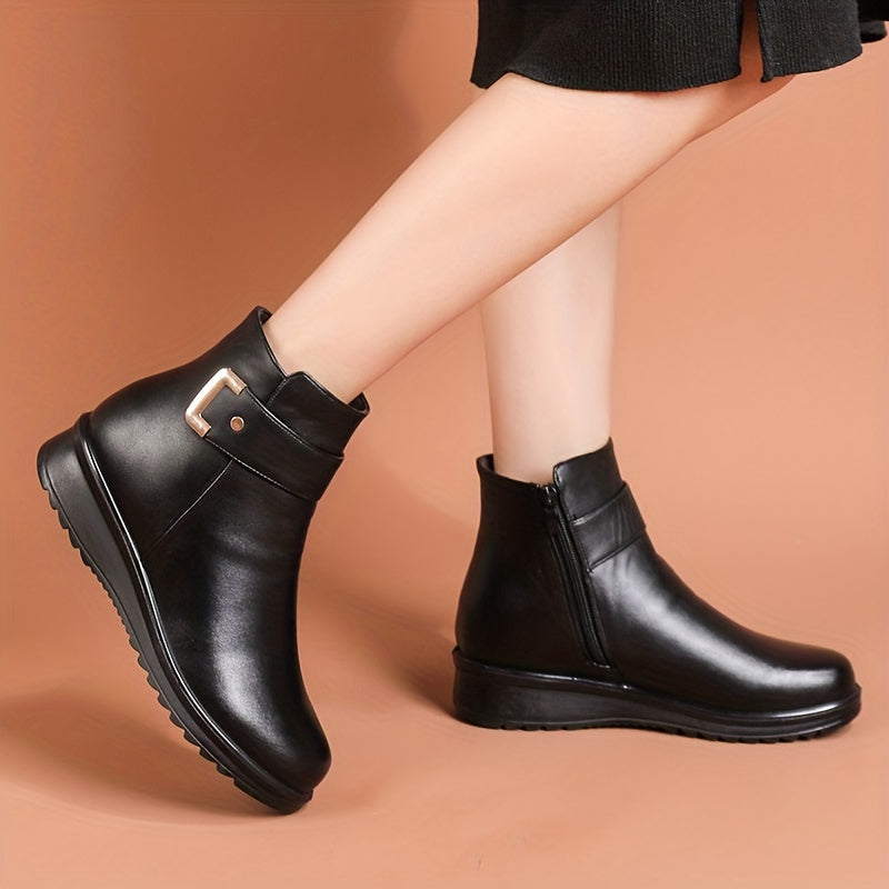 Damen Stiefelette mit Schnalle & Warmfutter, braun