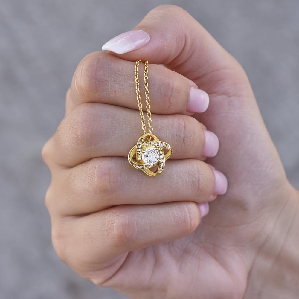 Damen Schmuckset – Elegante Halskette mit Liebesknoten und Geschenkbox – Perfekte Geschenkidee für Mama zum Muttertag