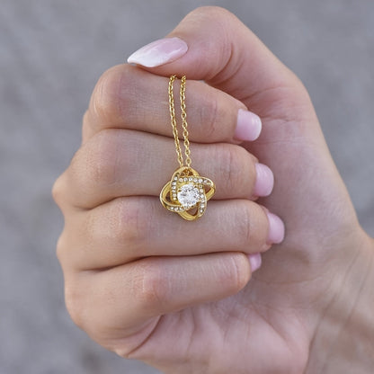Damen Schmuckset – Elegante Halskette mit Liebesknoten und Geschenkbox – Perfekte Geschenkidee für Mama zum Muttertag