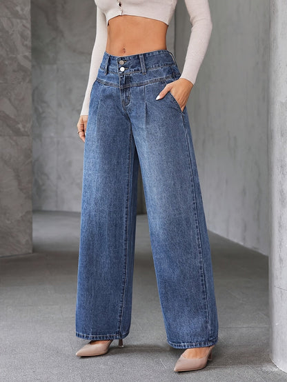 Damen High Waist Weite Jeans – Modische Flared Jeans für Freizeit & Alltag