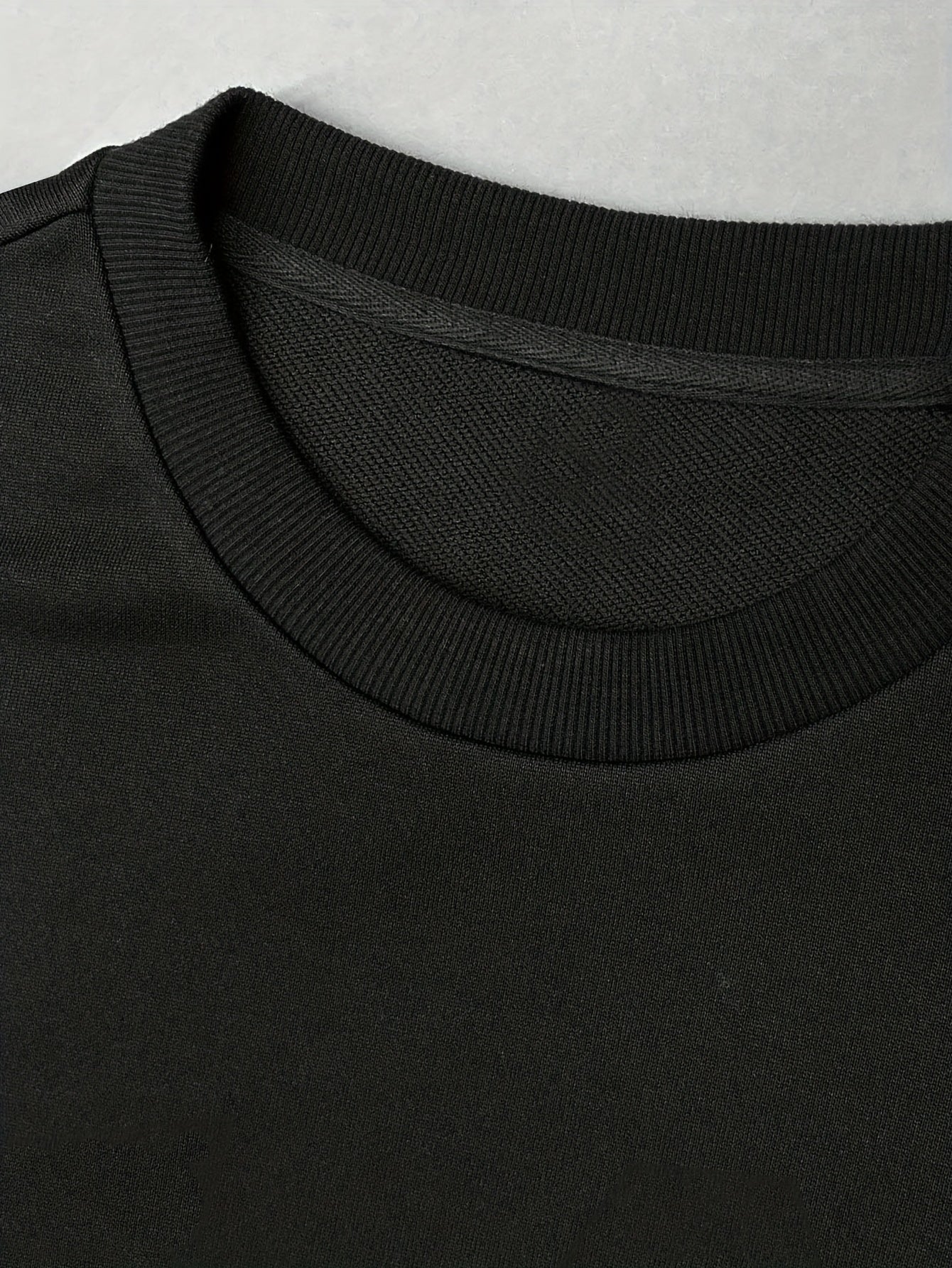 Camiseta unisex de manga larga con efecto de capas, negra y blanca