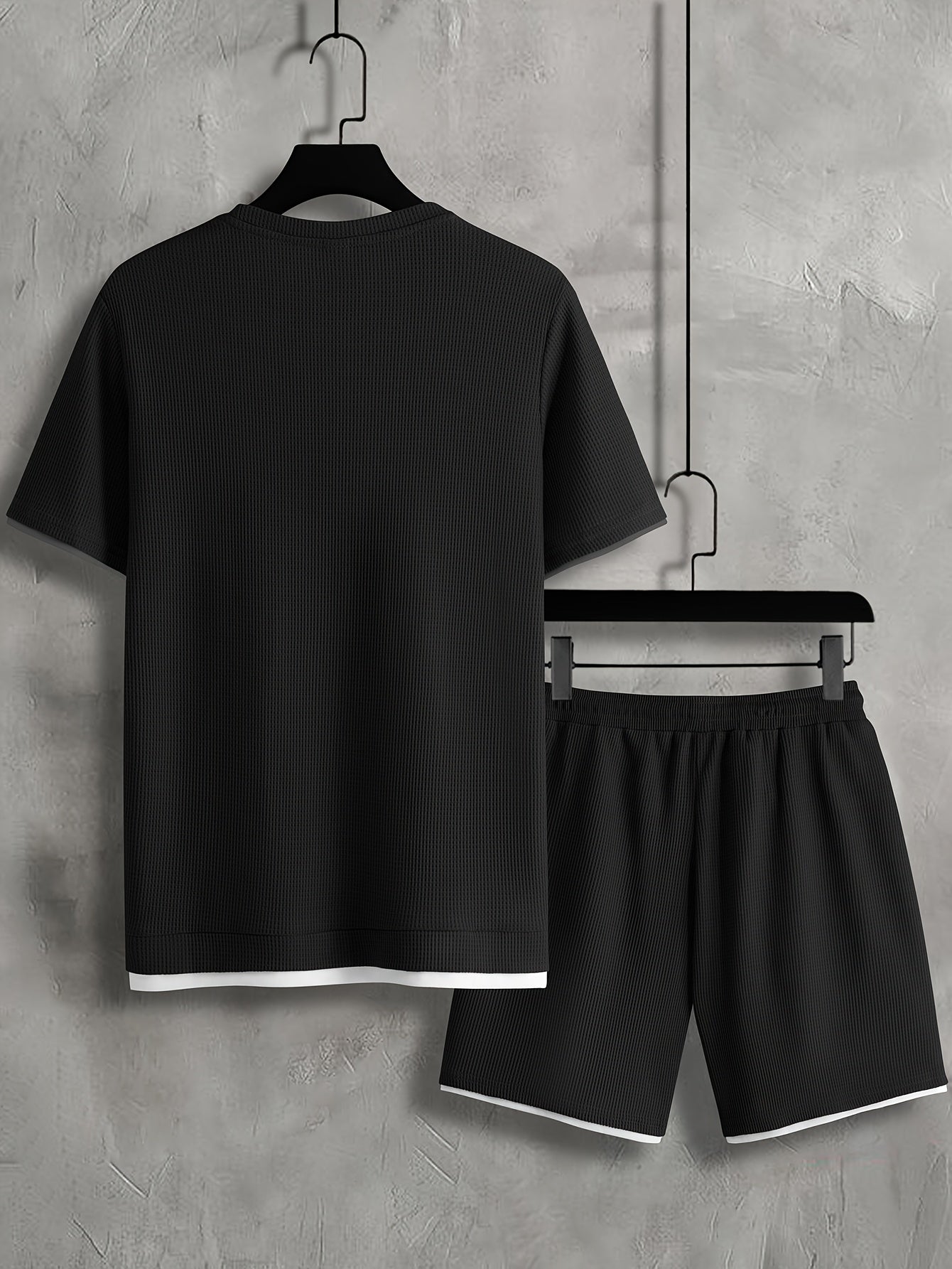 Ensemble décontracté homme T-shirt manches courtes & short – Tenue d'été décontractée avec col rond