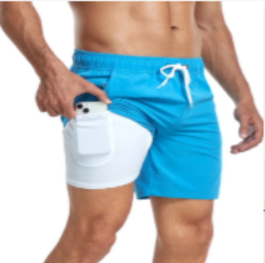 Herrebadeshorts med inderlomme – Sportslige badeshorts til strand og fritid
