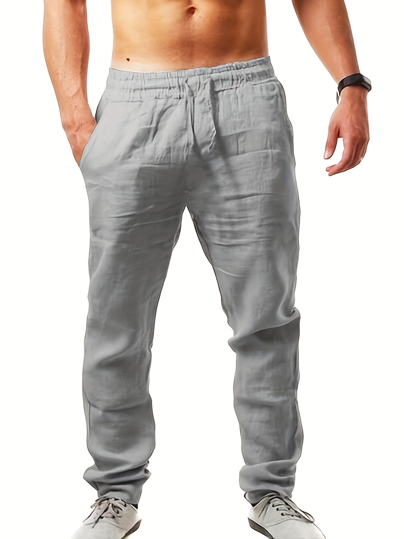 Pantalón casual para hombre con pierna recta – Pantalón de verano para uso diario y deporte
