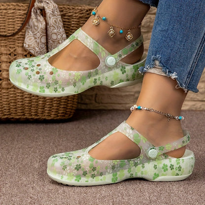 Damskie wygodne buty Mary Jane z kwiatowym wzorem – na co dzień i na czas wolny
