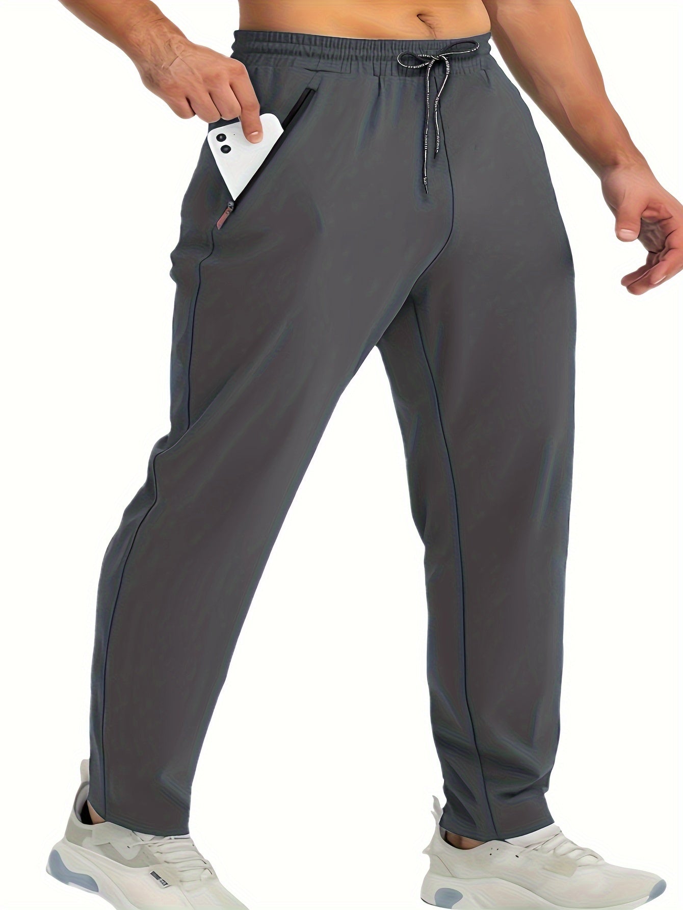 Set pantaloni da jogging uomo – comodi pantaloni sportivi casual con tasche con cerniera per tutti i giorni, sport e tempo libero